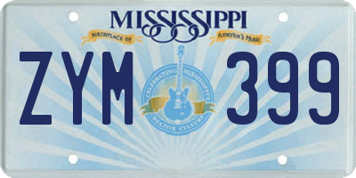 MS license plate ZYM399