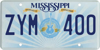 MS license plate ZYM400