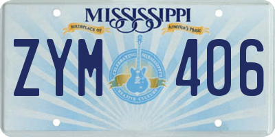 MS license plate ZYM406
