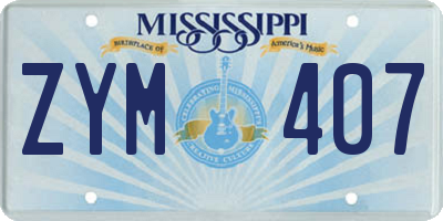 MS license plate ZYM407
