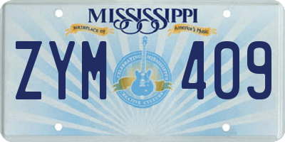 MS license plate ZYM409