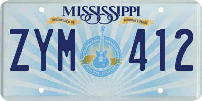 MS license plate ZYM412
