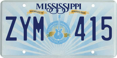 MS license plate ZYM415