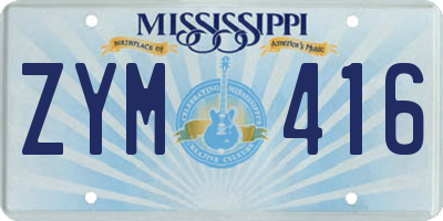 MS license plate ZYM416