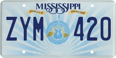 MS license plate ZYM420