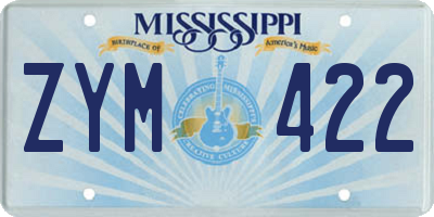 MS license plate ZYM422