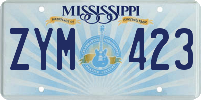 MS license plate ZYM423