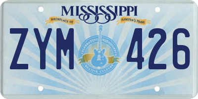 MS license plate ZYM426