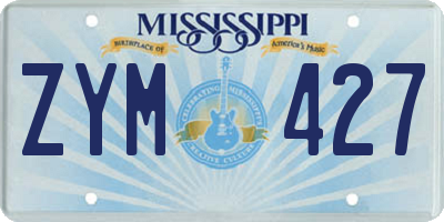MS license plate ZYM427