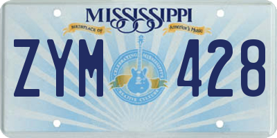 MS license plate ZYM428