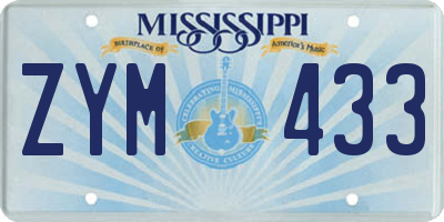 MS license plate ZYM433