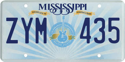 MS license plate ZYM435