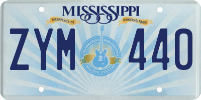 MS license plate ZYM440