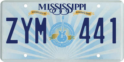 MS license plate ZYM441