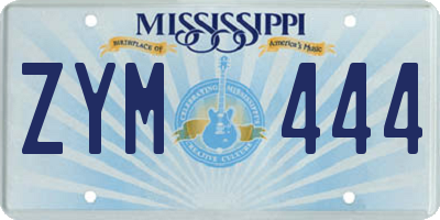 MS license plate ZYM444