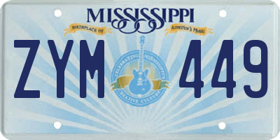 MS license plate ZYM449