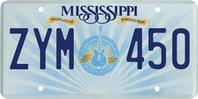 MS license plate ZYM450