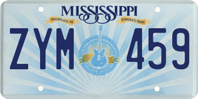 MS license plate ZYM459