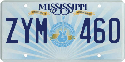 MS license plate ZYM460