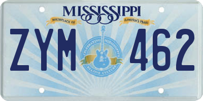 MS license plate ZYM462