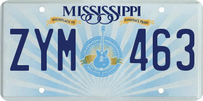 MS license plate ZYM463