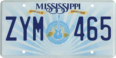 MS license plate ZYM465