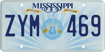 MS license plate ZYM469