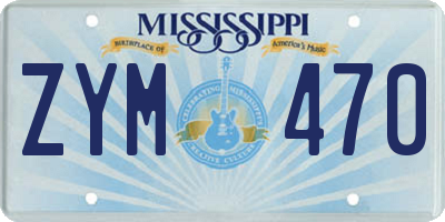 MS license plate ZYM470