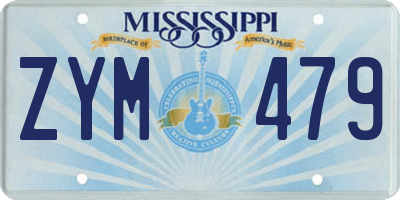MS license plate ZYM479
