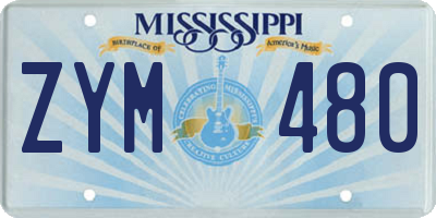 MS license plate ZYM480