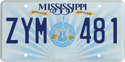 MS license plate ZYM481