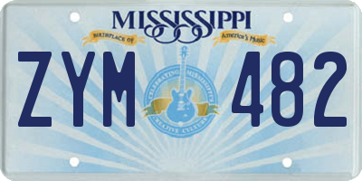 MS license plate ZYM482