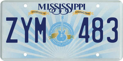 MS license plate ZYM483