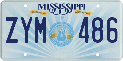 MS license plate ZYM486