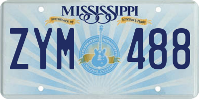 MS license plate ZYM488