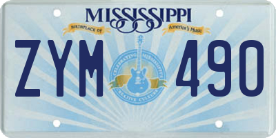 MS license plate ZYM490