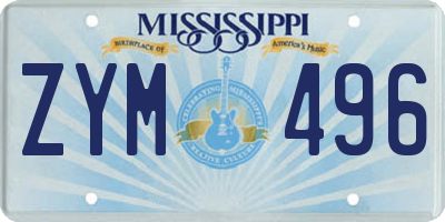 MS license plate ZYM496