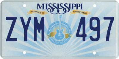 MS license plate ZYM497