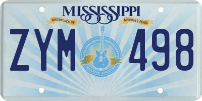 MS license plate ZYM498