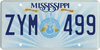 MS license plate ZYM499