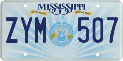 MS license plate ZYM507