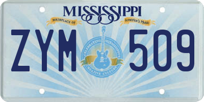 MS license plate ZYM509