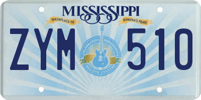 MS license plate ZYM510
