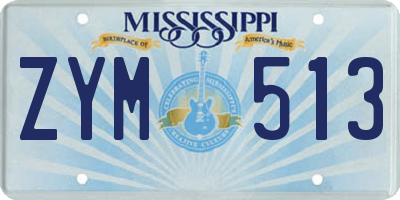 MS license plate ZYM513