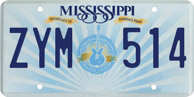 MS license plate ZYM514