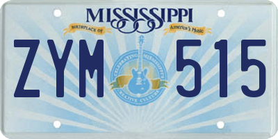 MS license plate ZYM515