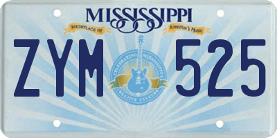 MS license plate ZYM525
