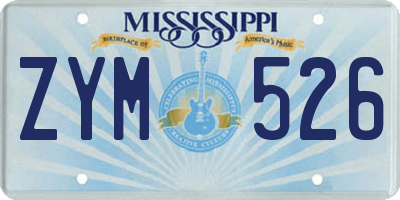 MS license plate ZYM526