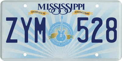 MS license plate ZYM528