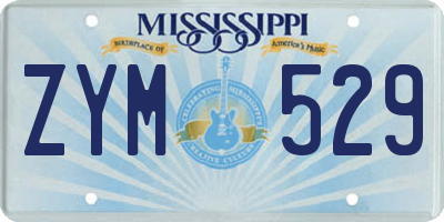 MS license plate ZYM529